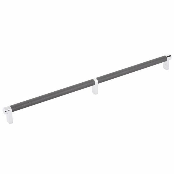 Emtek - Select Cabinet Pull 16 Inch C-C, Rectangular Stem, Knurled Bar