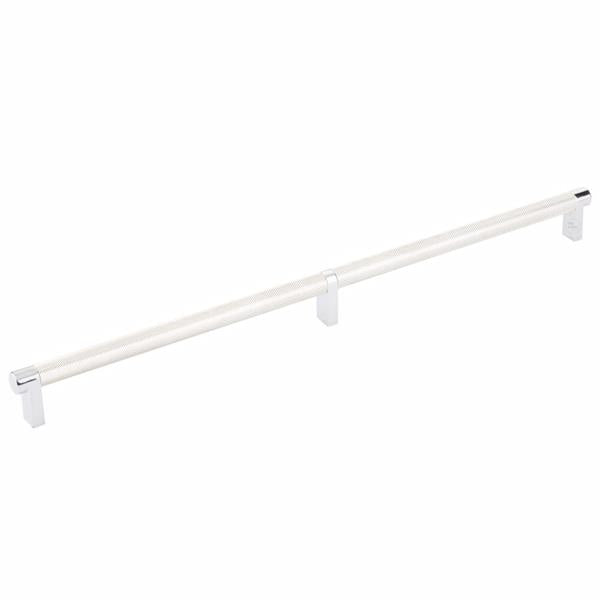 Emtek - Select Cabinet Pull 16 Inch C-C, Rectangular Stem, Knurled Bar