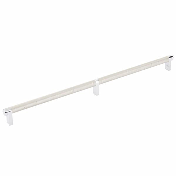 Emtek - Select Cabinet Pull 16 Inch C-C, Rectangular Stem, Knurled Bar