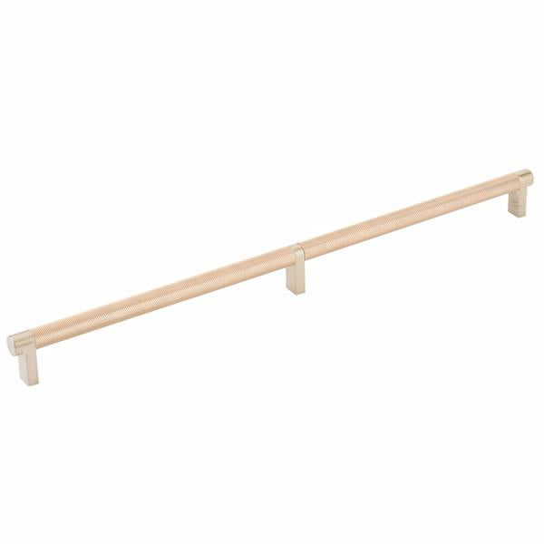 Emtek - Select Cabinet Pull 16 Inch C-C, Rectangular Stem, Knurled Bar