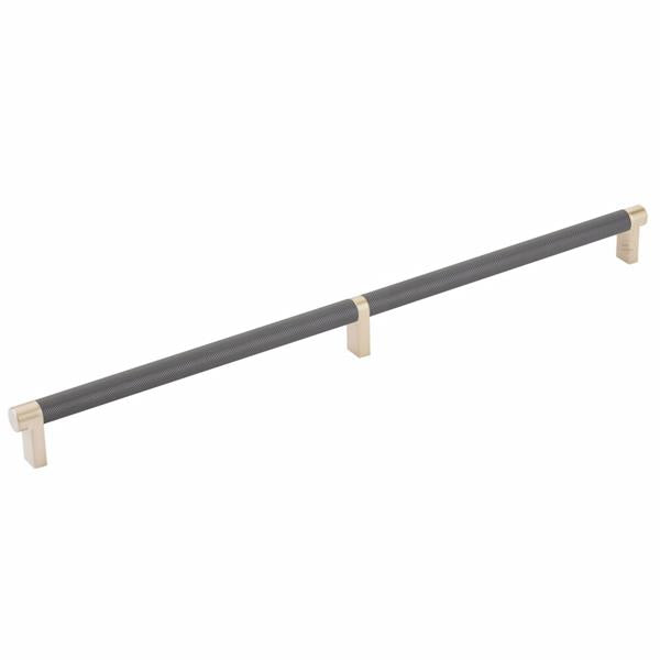 Emtek - Select Cabinet Pull 16 Inch C-C, Rectangular Stem, Knurled Bar