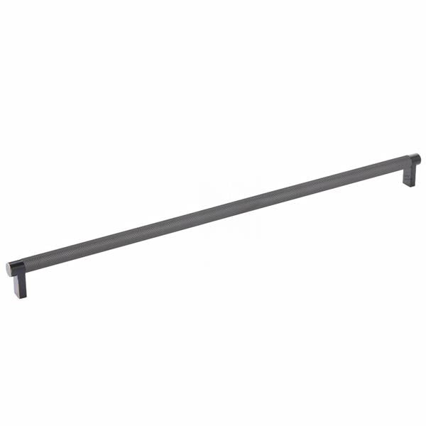 Emtek - Select Cabinet Pull 18 Inch C-C, Rectangular Stem, Knurled Bar