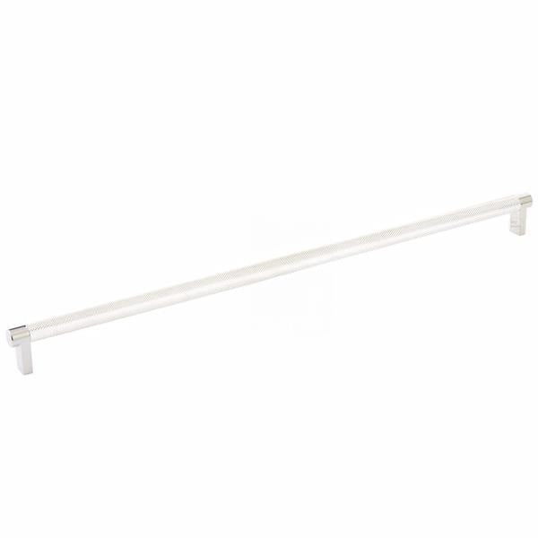 Emtek - Select Cabinet Pull 18 Inch C-C, Rectangular Stem, Knurled Bar