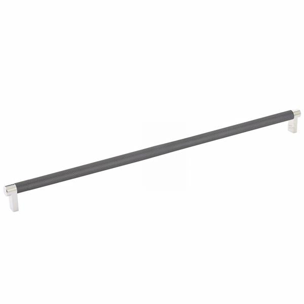 Emtek - Select Cabinet Pull 18 Inch C-C, Rectangular Stem, Knurled Bar
