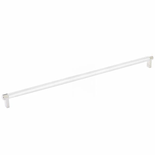 Emtek - Select Cabinet Pull 18 Inch C-C, Rectangular Stem, Knurled Bar