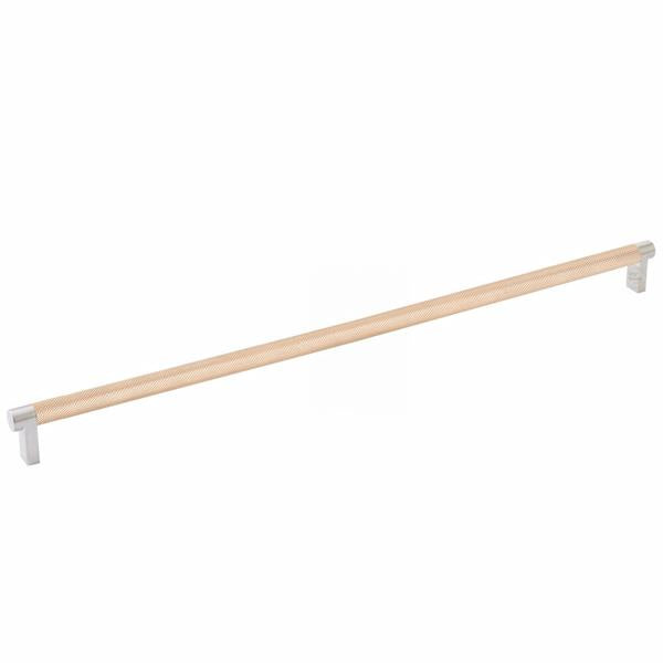 Emtek - Select Cabinet Pull 18 Inch C-C, Rectangular Stem, Knurled Bar