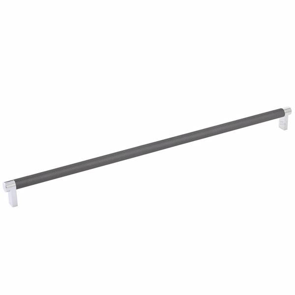 Emtek - Select Cabinet Pull 18 Inch C-C, Rectangular Stem, Knurled Bar