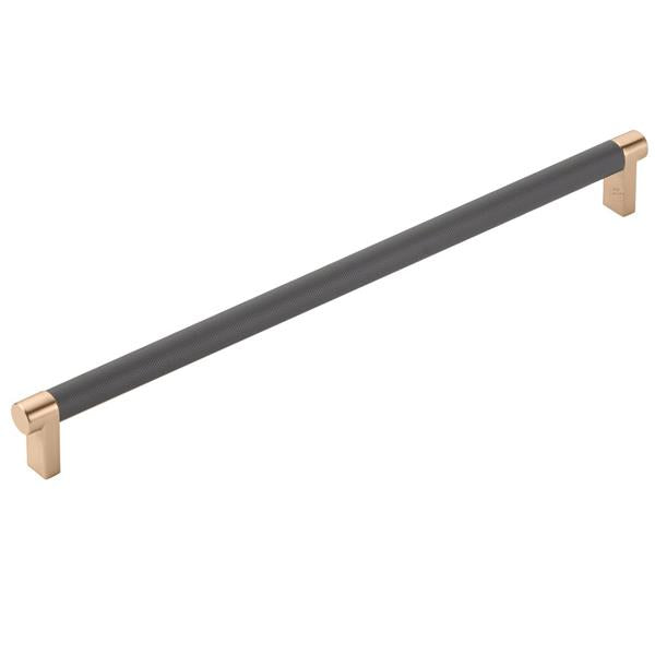 Emtek - Select Appliance Pull 12 Inch C-C, Rectangular Stem, Knurled Bar