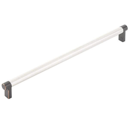 Emtek - Select Appliance Pull 12 Inch C-C, Rectangular Stem, Knurled Bar