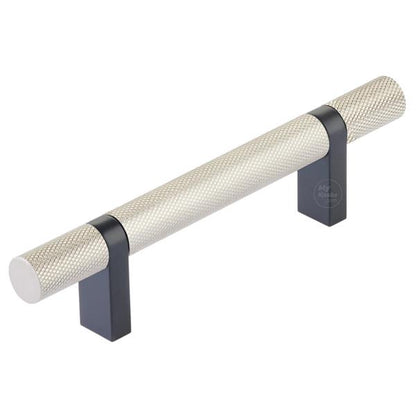 Emtek - Select Bar Cabinet Pull 3-1/2 Inch C-C, Rectangular Bar Stem, Knurled Bar