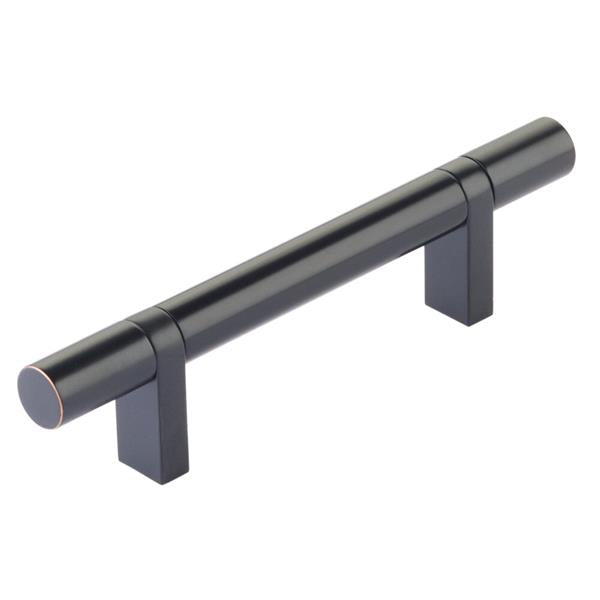 Emtek - Select Bar Cabinet Pull 3-1/2 Inch C-C, Rectangular Bar Stem, Smooth Bar