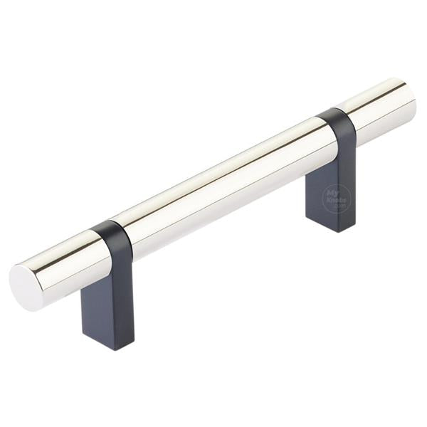 Emtek - Select Bar Cabinet Pull 3-1/2 Inch C-C, Rectangular Bar Stem, Smooth Bar
