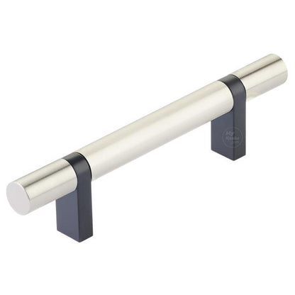 Emtek - Select Bar Cabinet Pull 3-1/2 Inch C-C, Rectangular Bar Stem, Smooth Bar