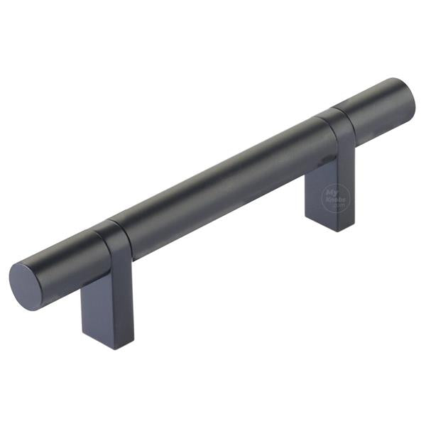 Emtek - Select Bar Cabinet Pull 3-1/2 Inch C-C, Rectangular Bar Stem, Smooth Bar