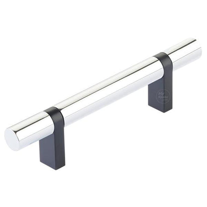 Emtek - Select Bar Cabinet Pull 3-1/2 Inch C-C, Rectangular Bar Stem, Smooth Bar