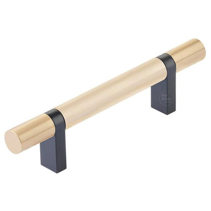 Emtek - Select Bar Cabinet Pull 3-1/2 Inch C-C, Rectangular Bar Stem, Smooth Bar
