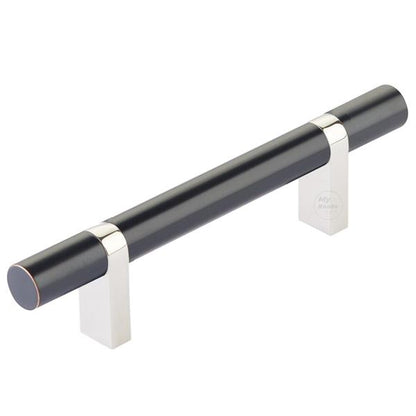 Emtek - Select Bar Cabinet Pull 3-1/2 Inch C-C, Rectangular Bar Stem, Smooth Bar