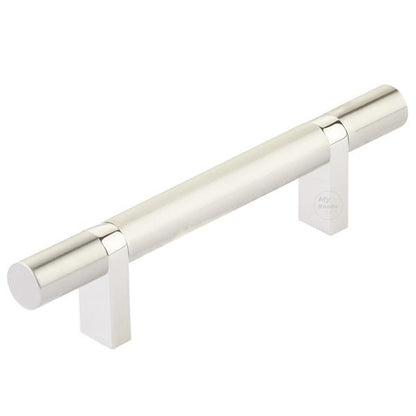 Emtek - Select Bar Cabinet Pull 3-1/2 Inch C-C, Rectangular Bar Stem, Smooth Bar