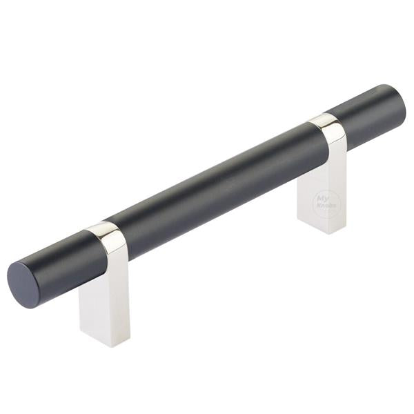 Emtek - Select Bar Cabinet Pull 3-1/2 Inch C-C, Rectangular Bar Stem, Smooth Bar