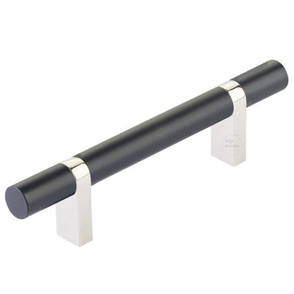 Emtek - Select Bar Cabinet Pull 3-1/2 Inch C-C, Rectangular Bar Stem, Smooth Bar