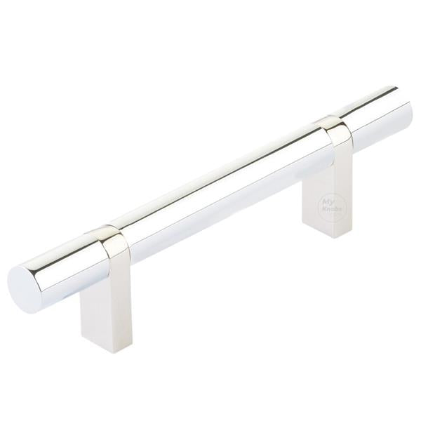 Emtek - Select Bar Cabinet Pull 3-1/2 Inch C-C, Rectangular Bar Stem, Smooth Bar