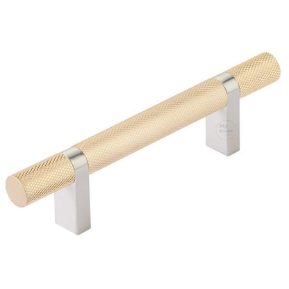 Emtek - Select Bar Cabinet Pull 3-1/2 Inch C-C, Rectangular Bar Stem, Knurled Bar