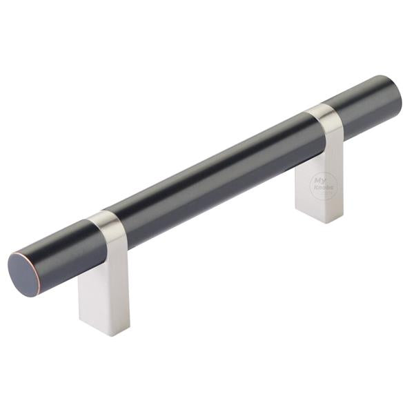 Emtek - Select Bar Cabinet Pull 3-1/2 Inch C-C, Rectangular Bar Stem, Smooth Bar