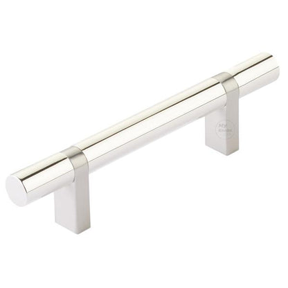 Emtek - Select Bar Cabinet Pull 3-1/2 Inch C-C, Rectangular Bar Stem, Smooth Bar