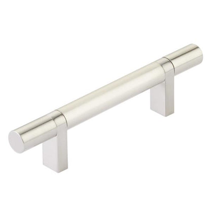 Emtek - Select Bar Cabinet Pull 3-1/2 Inch C-C, Rectangular Bar Stem, Smooth Bar