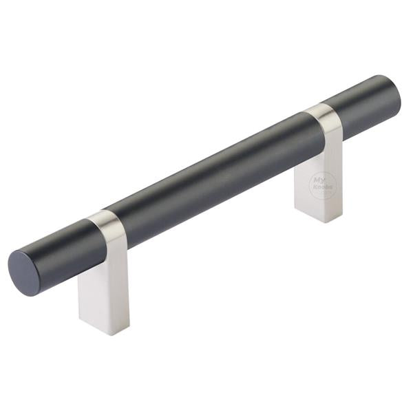 Emtek - Select Bar Cabinet Pull 3-1/2 Inch C-C, Rectangular Bar Stem, Smooth Bar