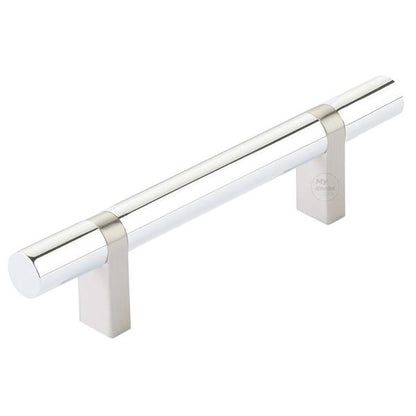Emtek - Select Bar Cabinet Pull 3-1/2 Inch C-C, Rectangular Bar Stem, Smooth Bar