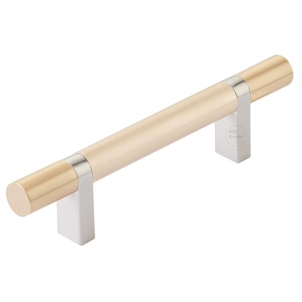 Emtek - Select Bar Cabinet Pull 3-1/2 Inch C-C, Rectangular Bar Stem, Smooth Bar