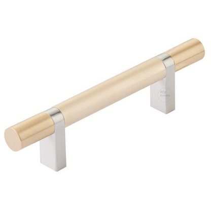 Emtek - Select Bar Cabinet Pull 3-1/2 Inch C-C, Rectangular Bar Stem, Smooth Bar