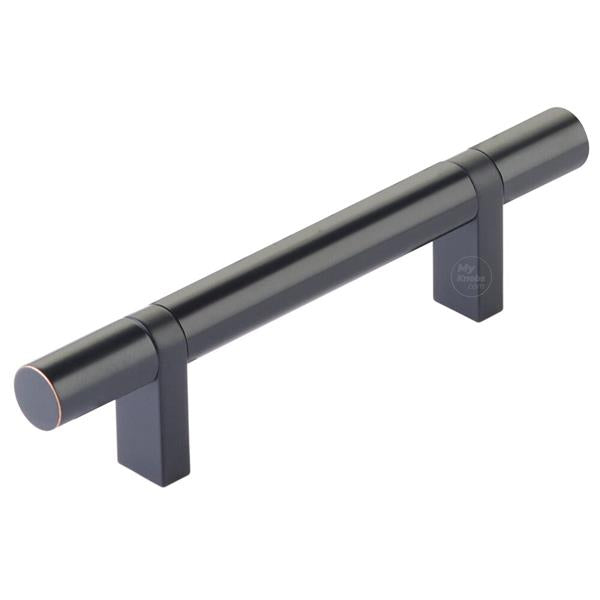 Emtek - Select Bar Cabinet Pull 3-1/2 Inch C-C, Rectangular Bar Stem, Smooth Bar
