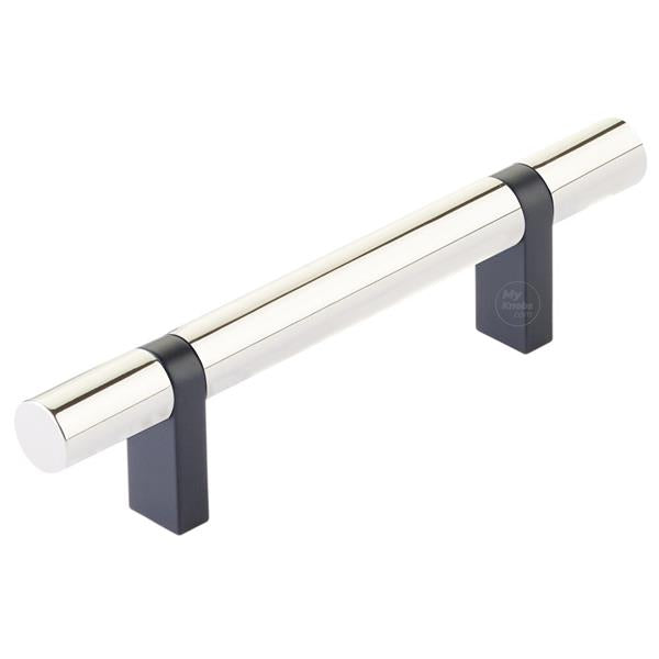 Emtek - Select Bar Cabinet Pull 3-1/2 Inch C-C, Rectangular Bar Stem, Smooth Bar