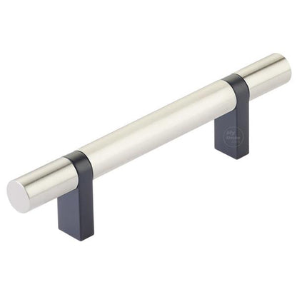 Emtek - Select Bar Cabinet Pull 3-1/2 Inch C-C, Rectangular Bar Stem, Smooth Bar