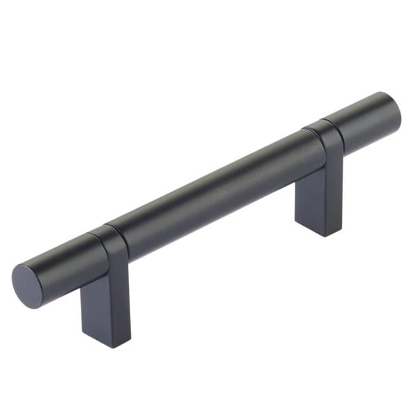 Emtek - Select Bar Cabinet Pull 3-1/2 Inch C-C, Rectangular Bar Stem, Smooth Bar