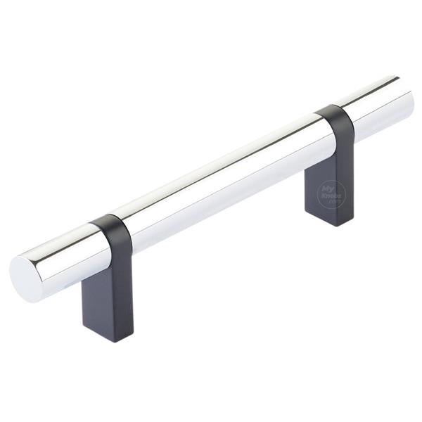 Emtek - Select Bar Cabinet Pull 3-1/2 Inch C-C, Rectangular Bar Stem, Smooth Bar
