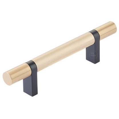 Emtek - Select Bar Cabinet Pull 3-1/2 Inch C-C, Rectangular Bar Stem, Smooth Bar