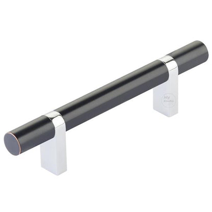 Emtek - Select Bar Cabinet Pull 3-1/2 Inch C-C, Rectangular Bar Stem, Smooth Bar