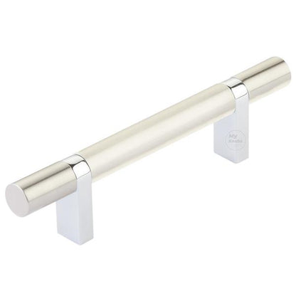 Emtek - Select Bar Cabinet Pull 3-1/2 Inch C-C, Rectangular Bar Stem, Smooth Bar