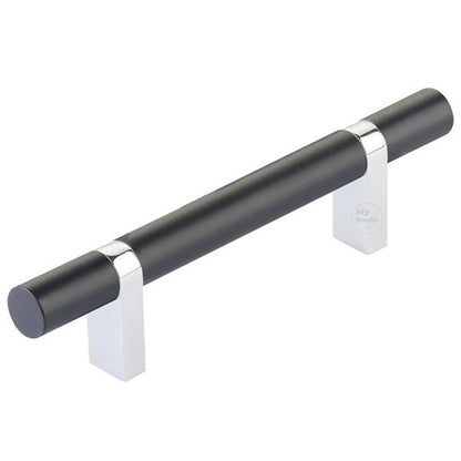 Emtek - Select Bar Cabinet Pull 3-1/2 Inch C-C, Rectangular Bar Stem, Smooth Bar