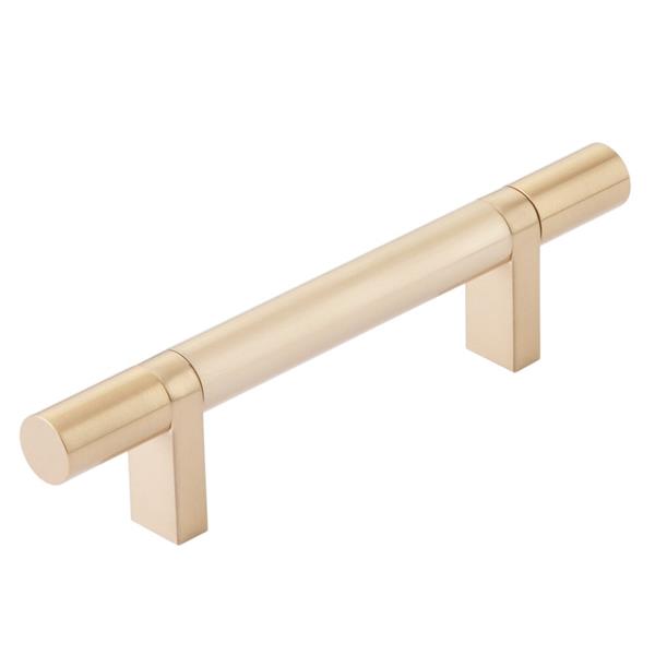 Emtek - Select Bar Cabinet Pull 3-1/2 Inch C-C, Rectangular Bar Stem, Smooth Bar