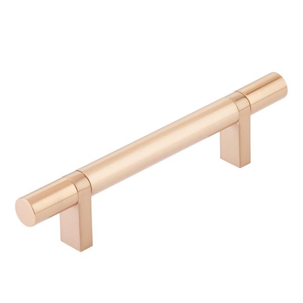 Emtek - Select Bar Cabinet Pull 4 Inch C-C, Rectangular Bar Stem, Smooth Bar