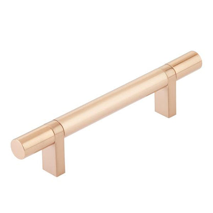 Emtek - Select Bar Cabinet Pull 4 Inch C-C, Rectangular Bar Stem, Smooth Bar