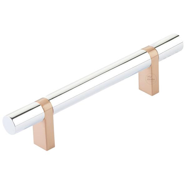 Emtek - Select Bar Cabinet Pull 4 Inch C-C, Rectangular Bar Stem, Smooth Bar