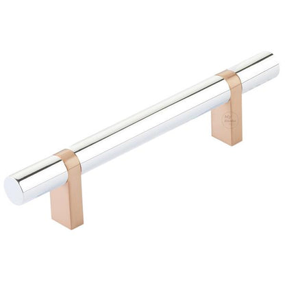 Emtek - Select Bar Cabinet Pull 4 Inch C-C, Rectangular Bar Stem, Smooth Bar