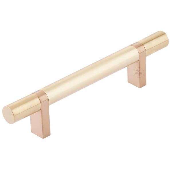 Emtek - Select Bar Cabinet Pull 4 Inch C-C, Rectangular Bar Stem, Smooth Bar