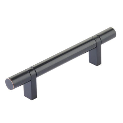 Emtek - Select Bar Cabinet Pull 4 Inch C-C, Rectangular Bar Stem, Smooth Bar