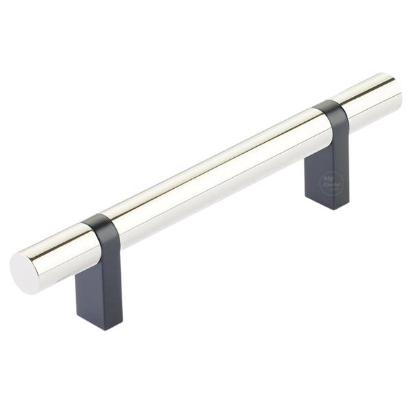 Emtek - Select Bar Cabinet Pull 4 Inch C-C, Rectangular Bar Stem, Smooth Bar